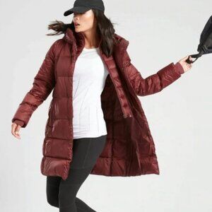 Athleta | Lofty Down Coat Burgundy/Maroon Large